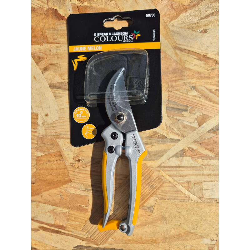 Pruning secateur with steel blades and aluminium handles