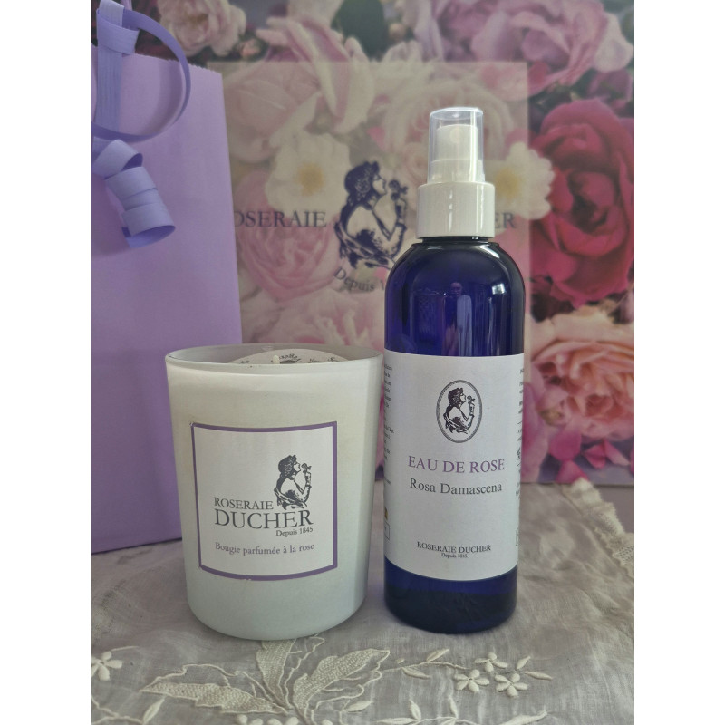 Coffret Eau de Rose de Damas 200mL + Grande Bougie